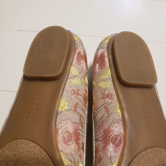 Rialto Gold and Pink Floral Flats - Picture 3 of 5